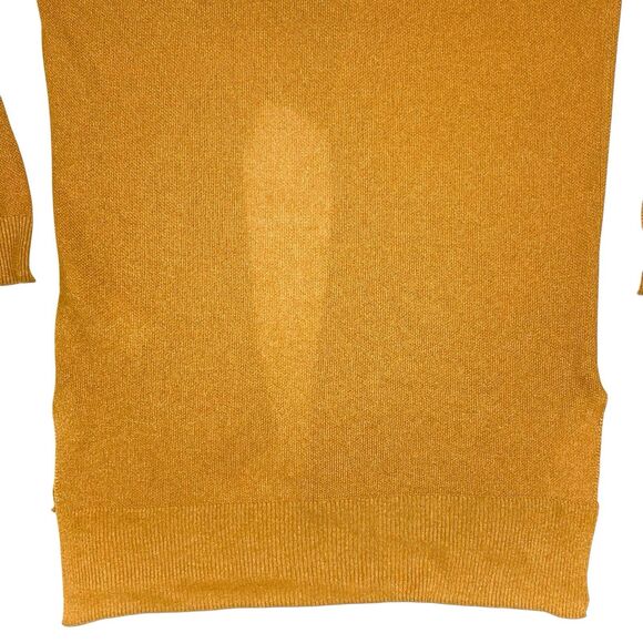 Massimo Dutti Open Knit Cardigan Womens M Gold Brown Lightweight Preppy Sweater - Picture 6 of 15